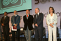 Luis Humberto Fabila Castillo, coordinador general de Posgrado e Investigación del IPN; Javier Garciadiego, presidente de El Colegio de México; Arturo Menchaca Rocha, vicepresidente de la AMC; José Narro Robles, rector de la UNAM, y Rosaura Ruiz Gutiérrez, presidenta de la Academia, durante la ceremonia.