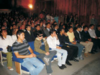 Durante la entrega de las primeras 18 becas a estudiantes talentosos ganadores de las olimpiadas de la ciencia de la Academia Mexicana de Ciencias.