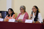 Yolanda Gudiño, coordinadora de Proyectos Educativos de Fundación Televisa (izquierda) y las doctoras Graciela Márquez Colín y Valeria Sánchez Michel, integrantes del comité organizador, encabezaron la ceremonia de premiación.