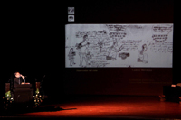 José Franco, presidente de la Academia Mexicana de Ciencias (AMC), durante la conferencia magistral 'La astronomía es el motor de la civilización'.