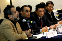 José Franco, Juan Rivas, Julio Ponce y Julio Mendoza, ayer durante la presentación de la Semana Nacional de la Ciencia y la Tecnología.