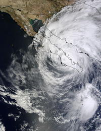 El huracán 'Odile' en Baja California Sur, el 15 de septiembre de 2014 a las 12:15 p.m.