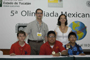 Arihel de Jesús Hernández Muñoz , José Benjamín Naranjo Álvarez  y Fernando Soto Lugo, quienes representarán a México en el Campeonato Mundial de Geografía, con Elda Luyando y Fernando García, coordinadores de la Olimpiada Mexicana de Geografía.