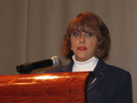 Cristina Revilla, coordinadora de la Olimpiada, durante la inauguración.