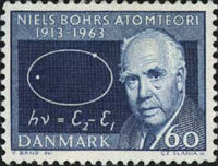 Imagen de Niels Bohr en un sello postal de Dinamarca.