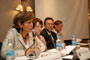 Rosaura Ruiz Gutiérrez, presidenta de la Academia Mexicana de Ciencias; Antonia Dosal y Mauricio Castro, coordinadores de la Olimpiada Nacional de Química, y Carlos Bosch, coordinador de los concursos de Matemáticas, en conferencia de prensa.