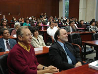 Durante la clausura de los Talleres de ciencia PAUTA para profesores de educación básica.