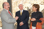 Rafael López Castañares, Secretario General Ejecutivo de la ANUIES; Rosaura Ruiz Gutiérrez, presidenta de la AMC, y José Narro Robles, rector de la UNAM, previo a la ceremonia realizada en la sede de la Academia.