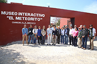 Previo a la observación de campo, los científicos conocieron el proyecto del Museo Interactivo El Meteorito,en Charcas, San Luis Potosí,  el cual se busca ampliar y mejorar sus condiciones como centro de divulgación.