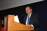 Doctor Fabíán García Nocetti, del Instituto de Investigaciones en Matemáticas Aplicadas y en Sistemas de la UNAM, durante su participación en la Reunión Anual Ciencia y Humanismo II de la AMC.