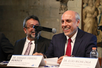 Enrique Cabrero, director del Consejo Nacional de Ciencia y Tecnología y José Franco, coordinador del Foro Consultivo Científico y Tecnológico  para el periodo 2016-2018.