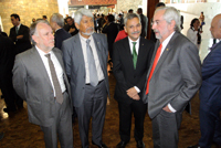 Arturo Menchaca, coordinador del Consejo Consultivo de Ciencias; José Luis Morán, presidente de la Academia Mexicana de Ciencias; José Mustre, director del Cinvestav; y Enrique Graue, rector de la UNAM, en el Museo Nacional de Antropología e Historia, en la entrega de los Premios Crónica 2017.