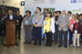 Clausura de la XXIV Semana Nacional de Ciencia y Tecnología en San Luis Potosí. En primera línea y de derecha a izquierda: Jesús Mendoza, subdirector de Comunicación de la Ciencia, la Tecnología y la Innovación-Conacyt; Ma. del Refugio González, directora del Museo del Laberinto; Joel Ramírez, secretario de Educación. En el podio, Julio César Ponce, coordinador de Proyectos, Comunicación e Información Estratégica- Conacyt.