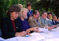 Aspecto de la firma de convenio, que tuvo lugar en la Residencia de la Embajada de Suecia en México.