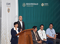 Doctora  Blanca Jiménez Cisneros, directora general de la Comisión Nacional del Agua,  en conferencia de prensa.