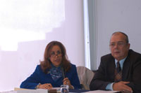 Judith Zubieta junto con José Lema, rector de la UAM, durante su participación en la Semana de Ciencia, Tecnología e Innovación.